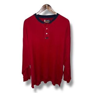 90s Chaps Ralph Lauren Cotton Logo L/S Henley Shirt Size XL